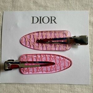 Dior Pink Logo Hair Clips